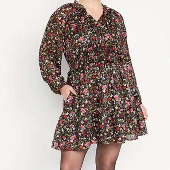 Waist-Defined Shine Mini Dress - Picture 1 of 3